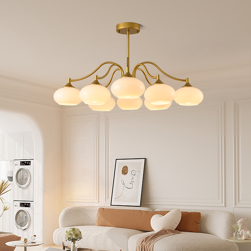 奶油風客廳吊燈現代簡約臥室燈溫馨中古設計感客廳主燈燈具