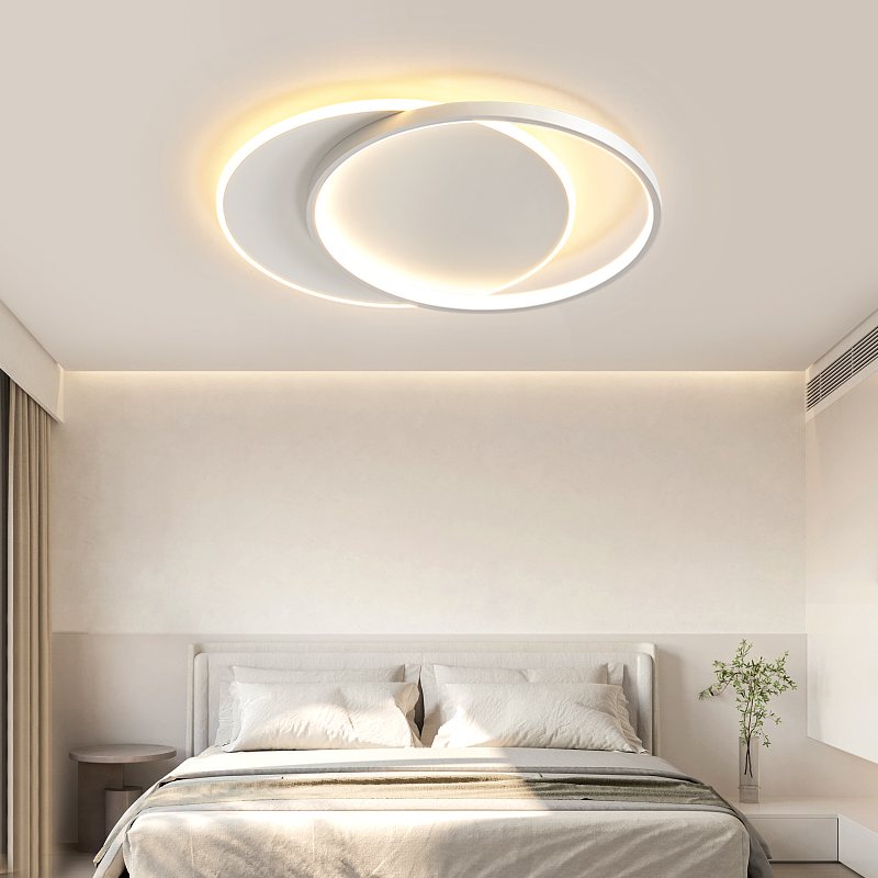 臥室燈現代簡約主臥房間燈具超薄極簡圓形家用智能兒童房吸頂燈1X