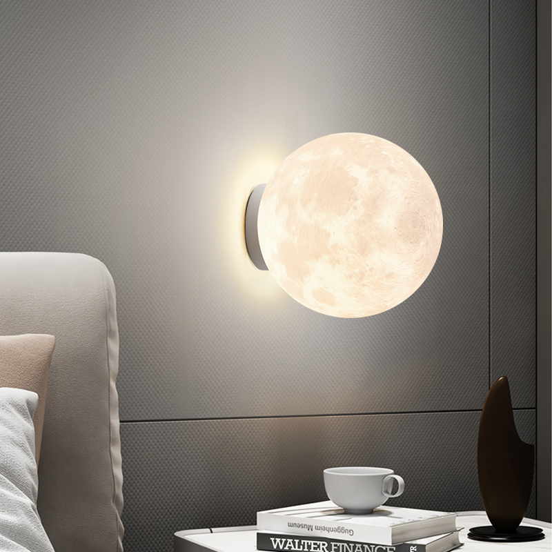 北歐現代新款客廳臥室燈簡約網紅星球創意月球壁燈泡泡燈