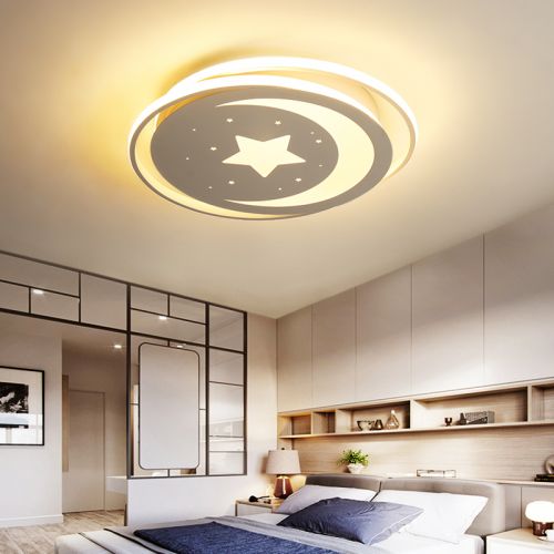 現代簡約星月臥室燈具 新款鋁材鐵藝兒童房吸頂燈