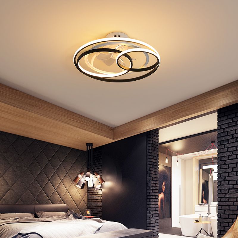 led臥室風扇燈簡約現代吸頂燈節能極簡創意房間燈大氣家用