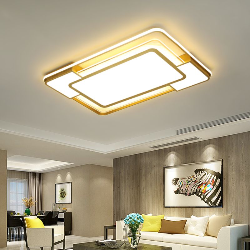 2021北歐現代簡約金創意鐵藝鋁材亞克力LED臥室客廳吸頂燈