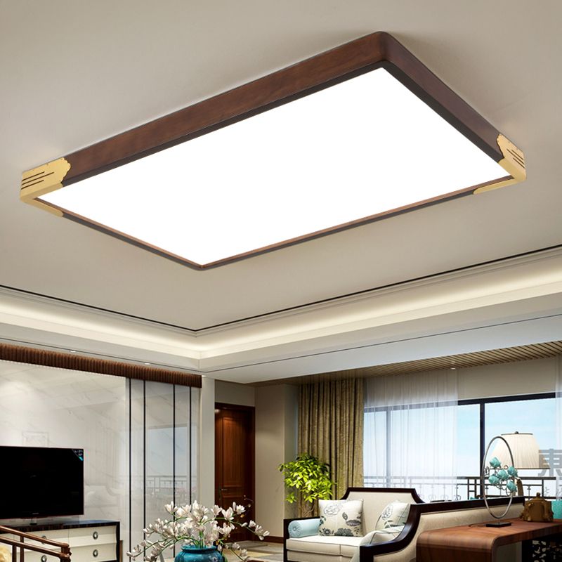 新中式吸頂燈實木 新款LED簡約大氣古韻陽台臥室燈餐