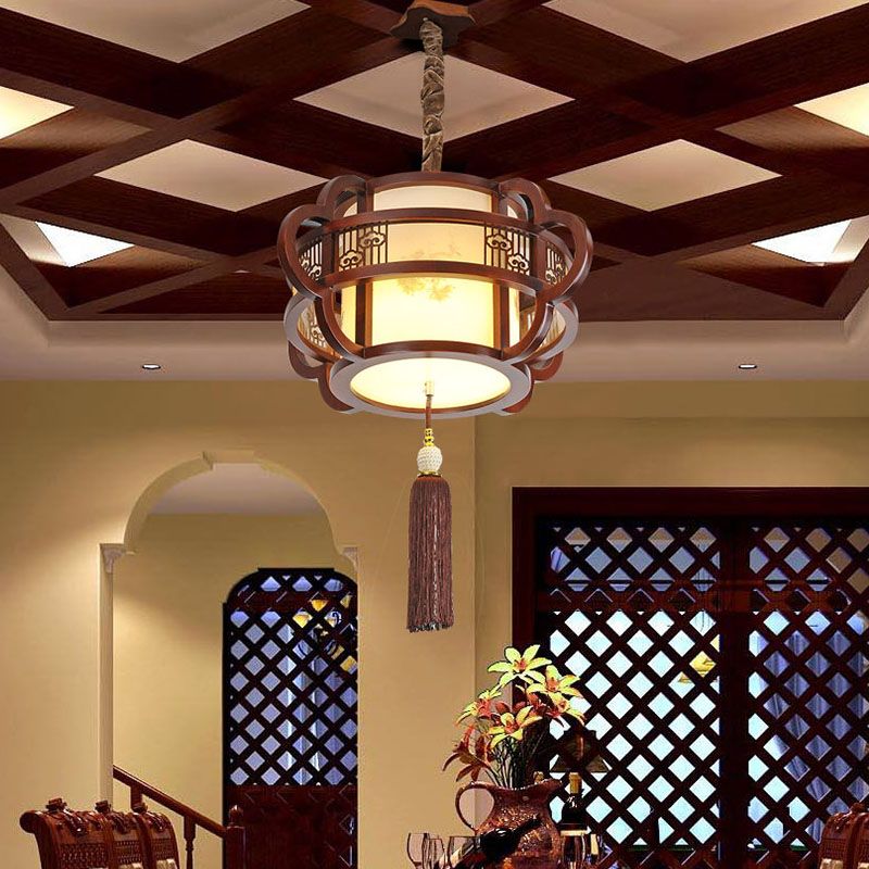 中式仿古實木燈茶酒樓餐廳飯店吊燈