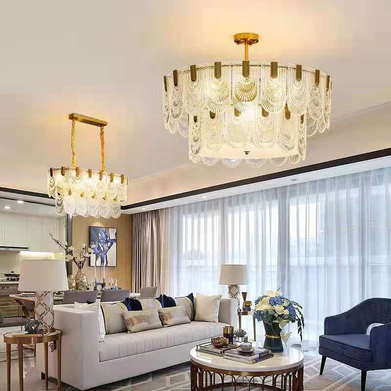 2021年新款玻璃客廳臥室餐廳現代簡約美式家用防塵吊燈具