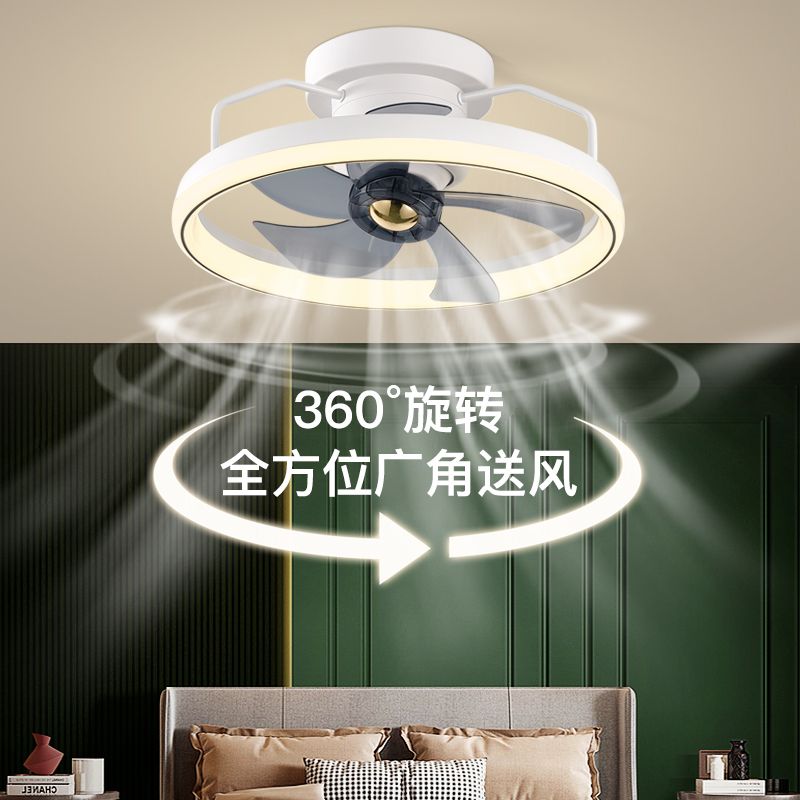 360度搖頭風扇燈吊扇燈2022新款家用客餐廳臥室扇燈一體吸