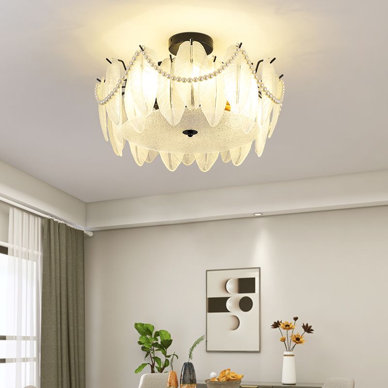 簡約主客廳吊燈法式複古後現代輕奢創意玻璃水晶臥室餐廳燈具