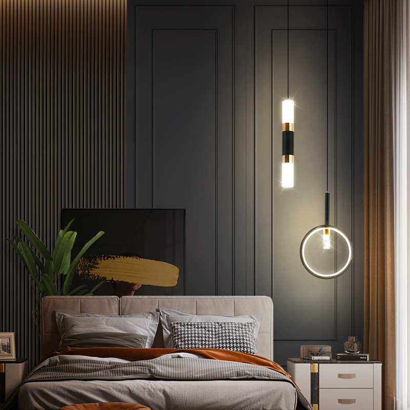 床頭小吊燈新款輕奢溫馨藝術臥室燈簡約個性創意家用書房長線燈具