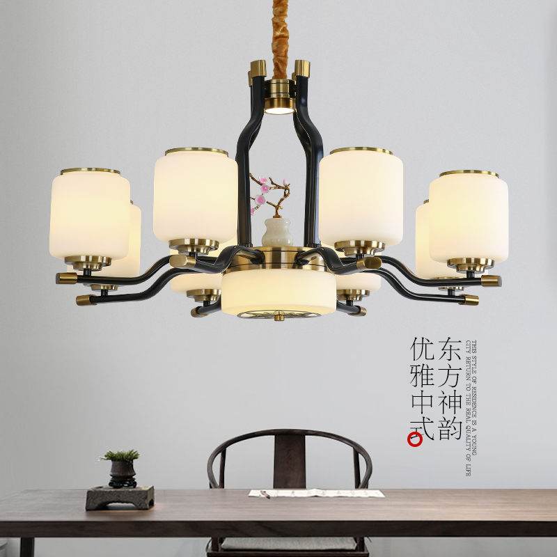 	新中式吊燈鋅合金客廳餐廳燈古典仿古中國風茶樓別墅家用臥室燈