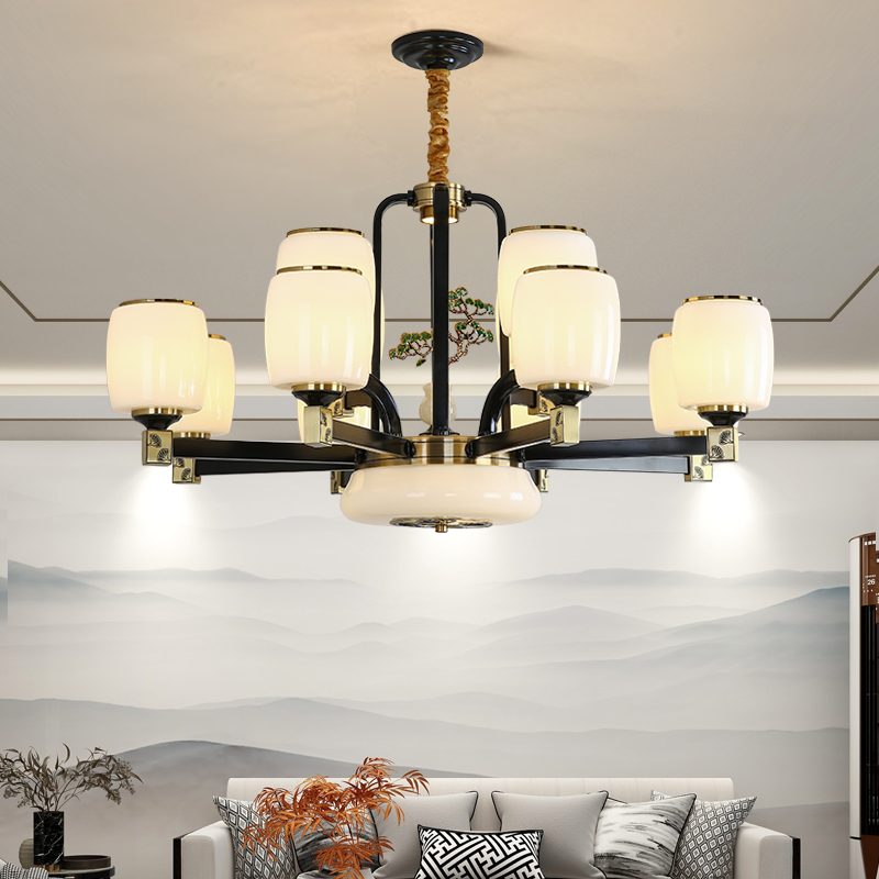 	新中式吊燈鋅合金客廳餐廳燈古典仿古中國風茶樓別墅家用臥室燈