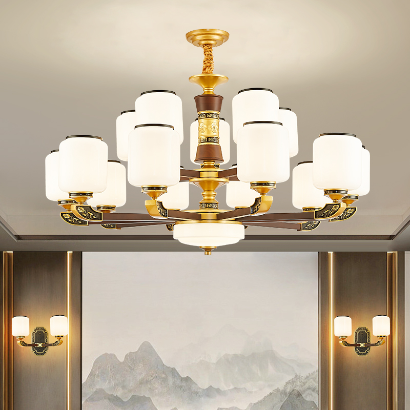 新中式大吊燈複式樓梯客廳燈售摟部樓梯燈酒店樓中樓大廳別墅吊燈