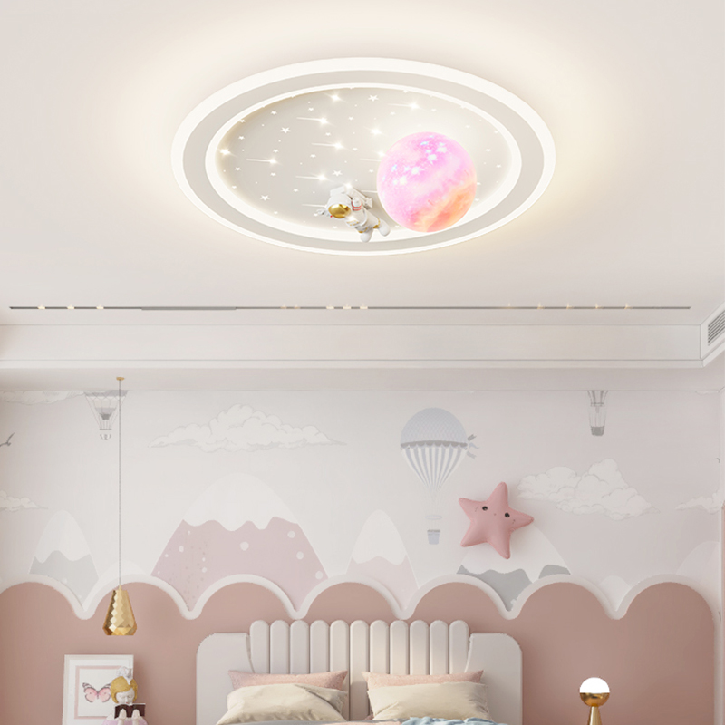 太空人溫馨奶油風極光臥室吸頂燈具現代簡約房間主燈