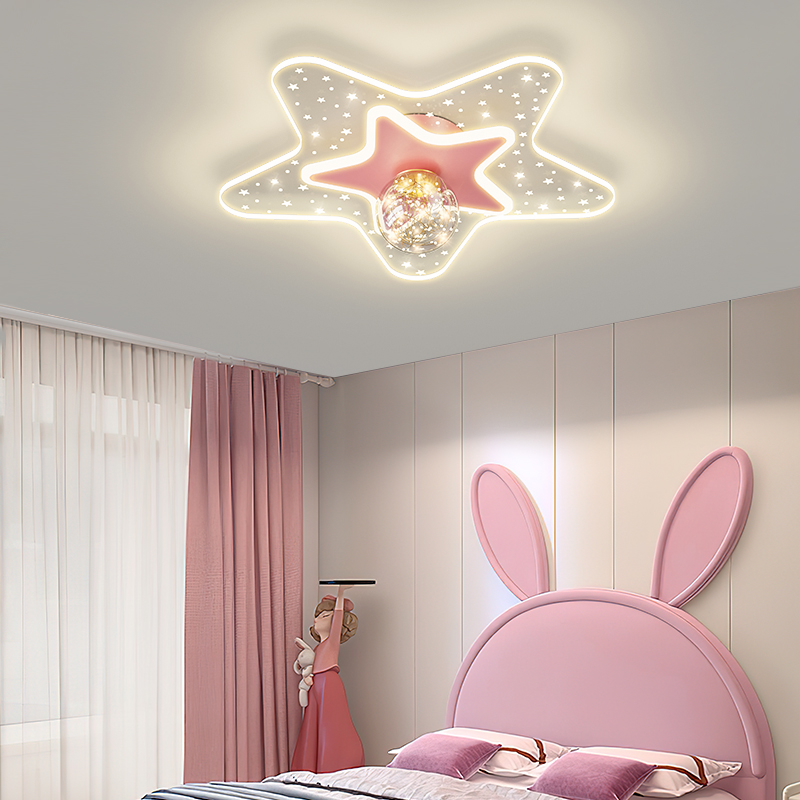 滿天星溫馨奶油風極光臥室吸頂燈具現代簡約房間主燈