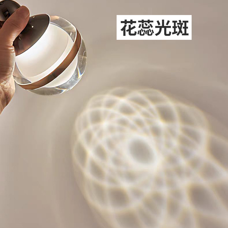 晶瑩水晶亞克力床頭玄關裝飾氛圍小吊燈 花蕊光斑光影設計
