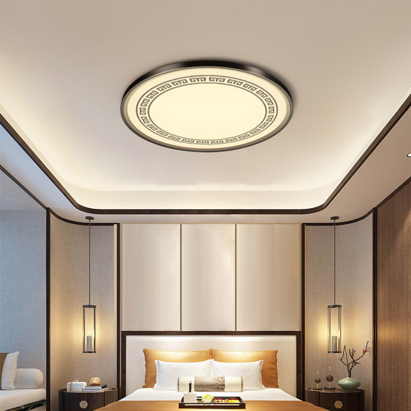 新中式led吸頂燈後現代簡約創意個性客廳燈超薄臥室燈具