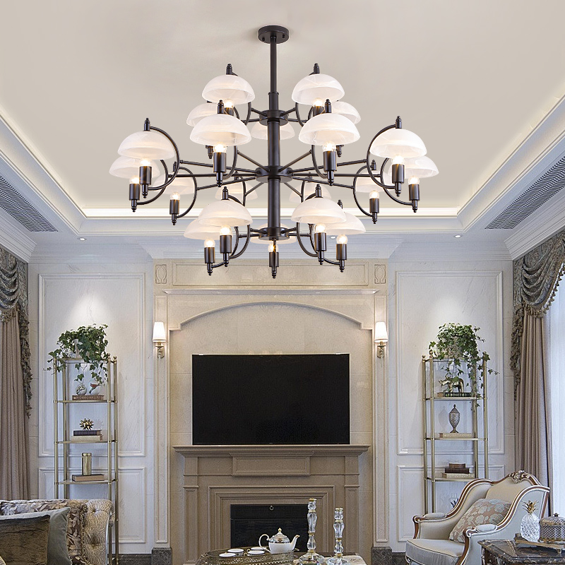 美式吊燈創意個性異形玻璃裝飾燈現代簡約大氣餐廳臥室家用客廳燈