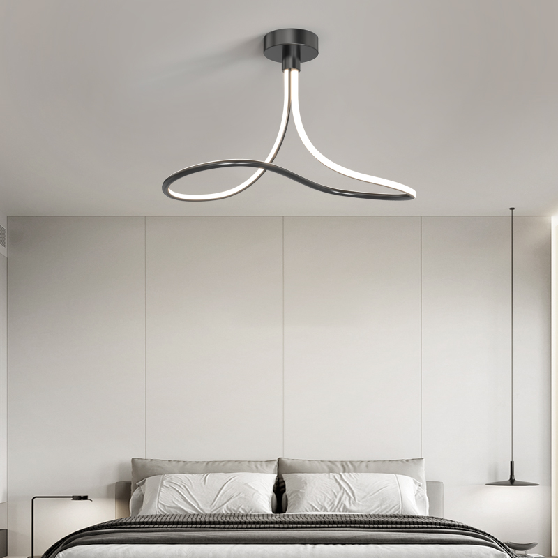 臥室燈現代設計師新款個性螺旋主臥吸頂燈創意星球書房吸吊一體燈