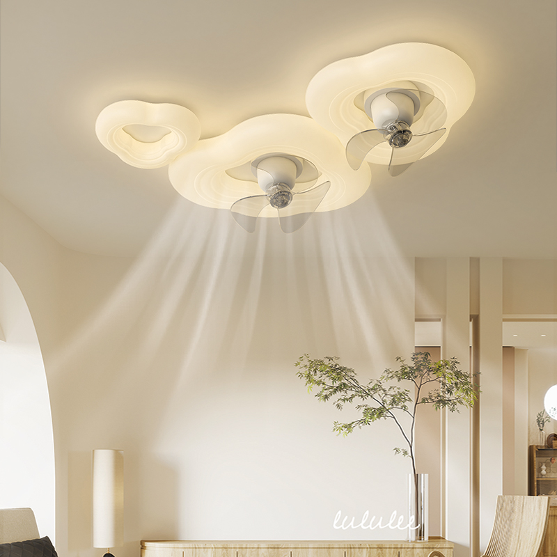 新款簡約現代北歐吸頂風扇燈客廳臥室餐廳一體智能風扇燈