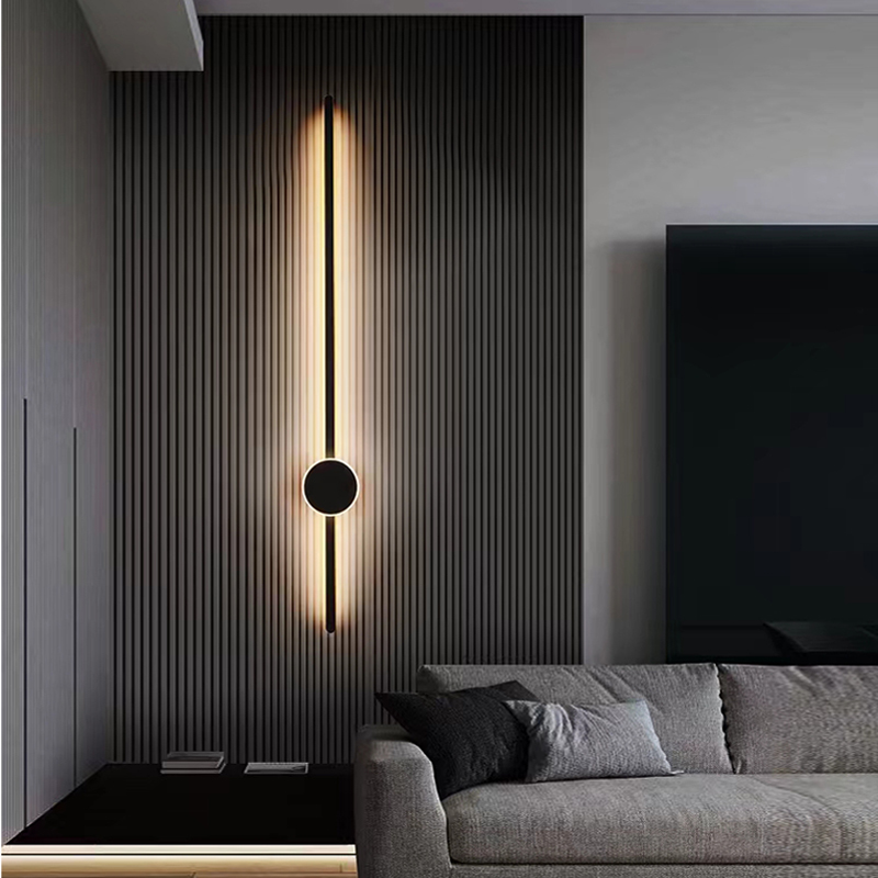 極簡壁燈 臥室床頭燈創意LED長條線性燈現代簡約北歐牆壁燈