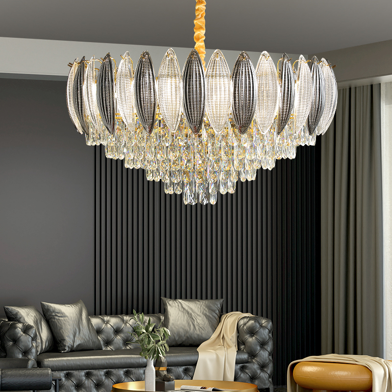 客廳水晶吊燈後現代輕奢美式複古羽毛臥室燈浪漫溫馨高檔餐廳燈具