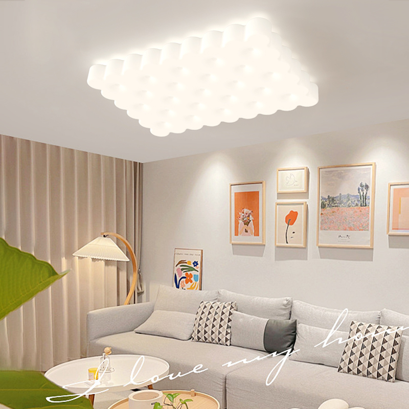 新款客廳燈現代簡約北歐奶油風房間燈全光譜創意臥室書房吸頂燈