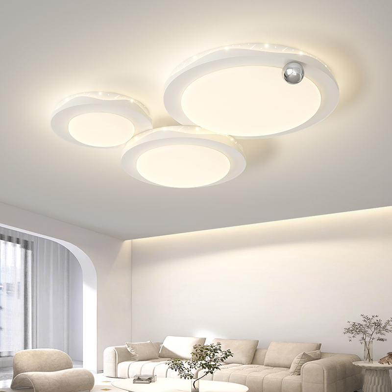 客廳吸頂燈現代簡約奶油風高級感長方形護眼大廳燈具