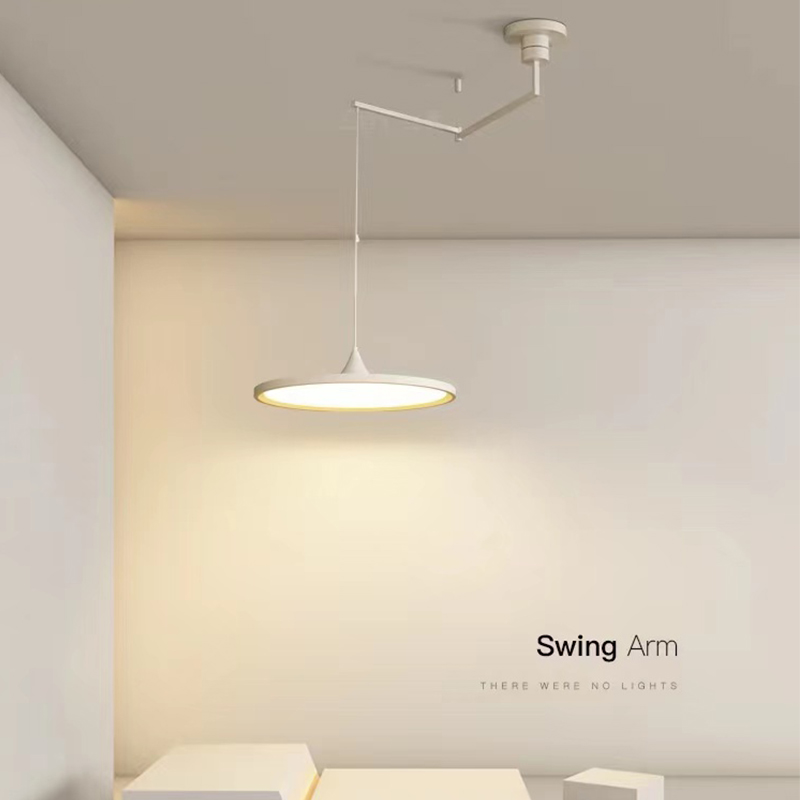 創意led餐廳燈簡約現代搖臂吊燈可移動客廳燈臥室燈吧台餐桌燈