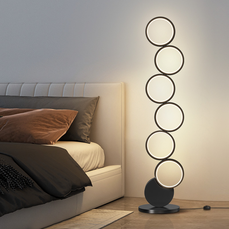 現代落地燈設計師創意線條客廳沙發旁全光譜氛圍燈臥室床頭台燈