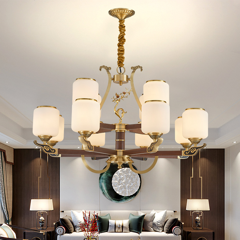 新中式全銅吊燈客廳燈餐廳臥室複古歐式奢華別墅大氣燈具
