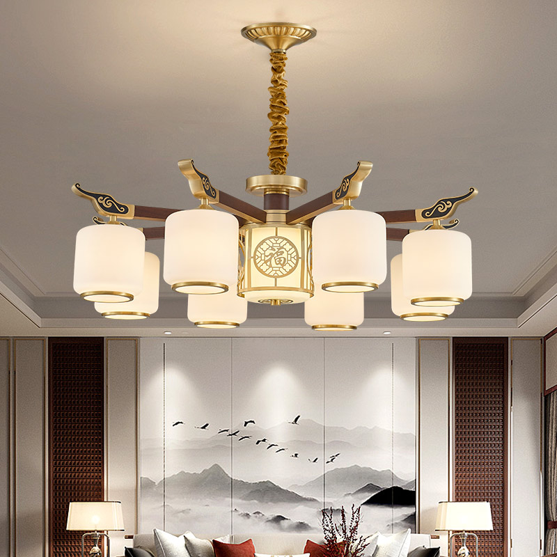 新中式吊燈客廳燈具全銅中國風簡約大氣現代餐廳臥室大廳主燈