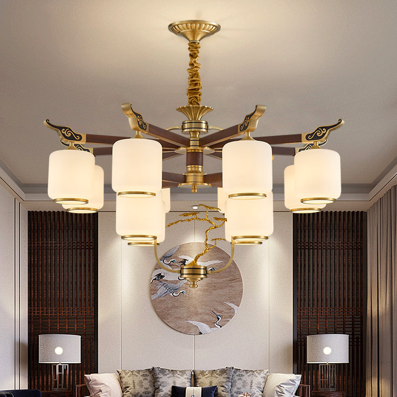 新中式吊燈客廳燈具全銅中國風簡約大氣現代餐廳臥室大廳主燈