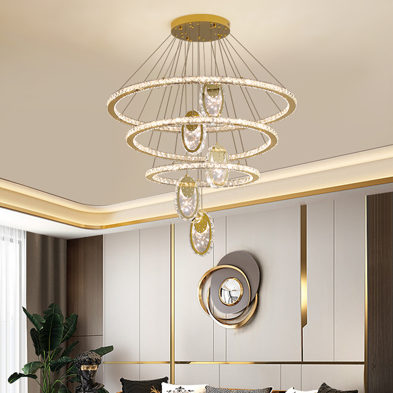 新款輕奢水晶客廳吊燈高端大氣智能餐廳燈個性創意臥室燈具