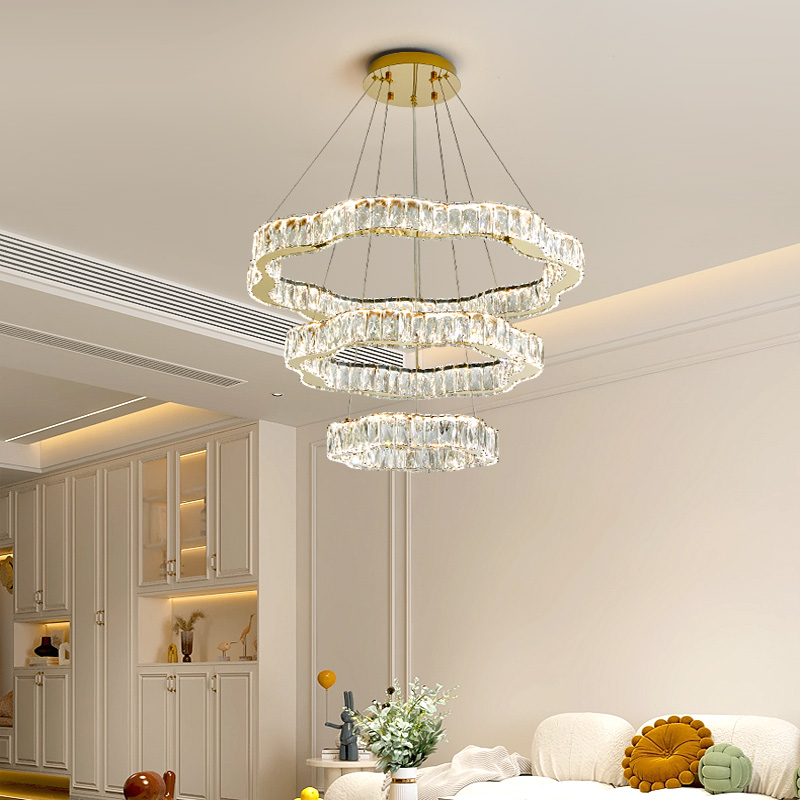 輕奢客廳燈水晶吊燈新款現代簡約臥室房間創意花形餐廳燈具