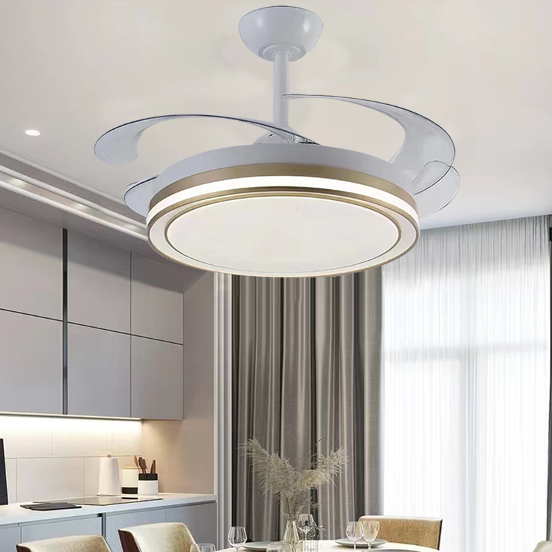 吊扇燈客廳餐廳家用一體靜音吊頂輕奢現代臥室電扇燈