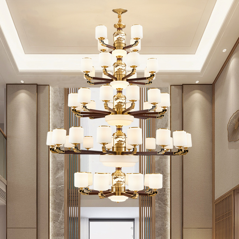  新中式吊燈客廳燈具全銅中國風簡約大氣現代餐廳臥室大廳主燈