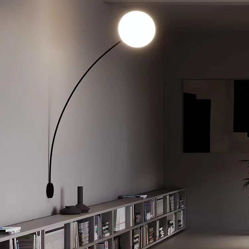 北歐設計師客廳壁燈牆燈臥室書房民宿燈創意圓球餐廳長杆釣魚壁燈