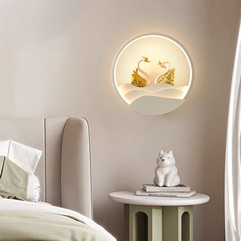 簡約主義臥室床頭吊燈 北歐現代床頭櫃線條吊線燈LED創意氛圍
