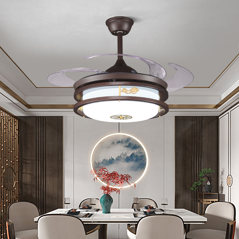 新中式客廳燈大氣複古黑胡桃木房間吸頂燈禪意簡約木質護眼燈