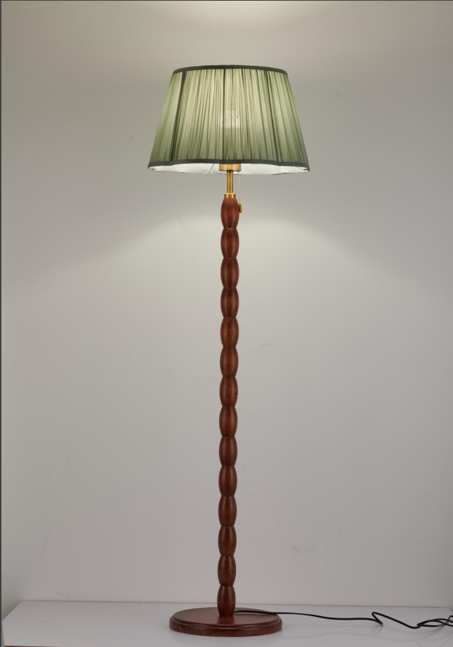 美式氛圍落地燈法式中古書房客廳落地燈複古新中式立式實木燈
